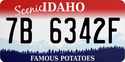 ID license plate 7B6342F