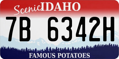 ID license plate 7B6342H
