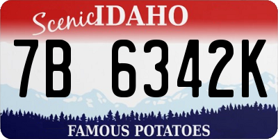 ID license plate 7B6342K