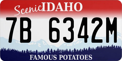 ID license plate 7B6342M