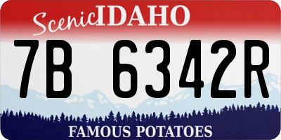 ID license plate 7B6342R