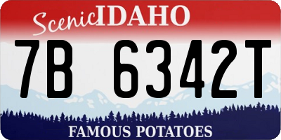 ID license plate 7B6342T