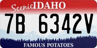 ID license plate 7B6342V
