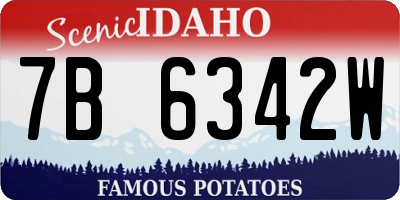 ID license plate 7B6342W