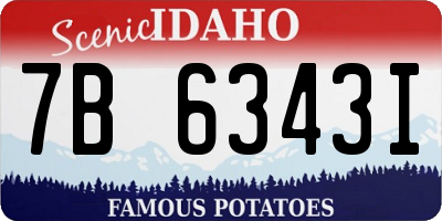 ID license plate 7B6343I