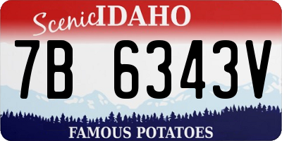 ID license plate 7B6343V