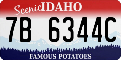 ID license plate 7B6344C
