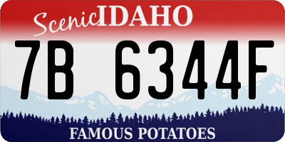 ID license plate 7B6344F