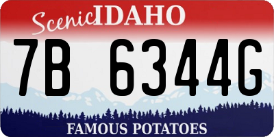 ID license plate 7B6344G