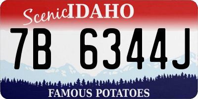 ID license plate 7B6344J