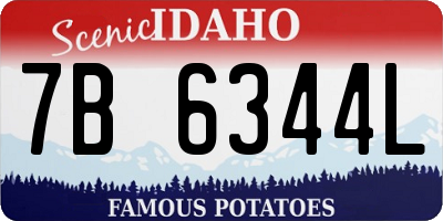 ID license plate 7B6344L