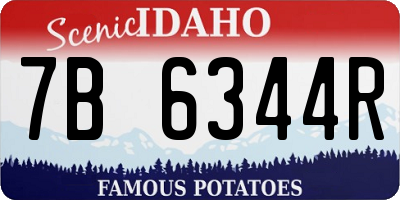 ID license plate 7B6344R