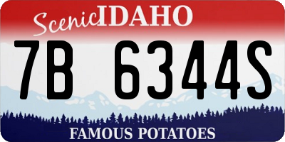 ID license plate 7B6344S