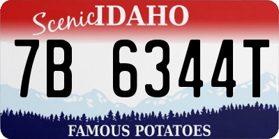 ID license plate 7B6344T