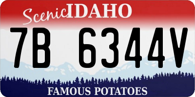 ID license plate 7B6344V