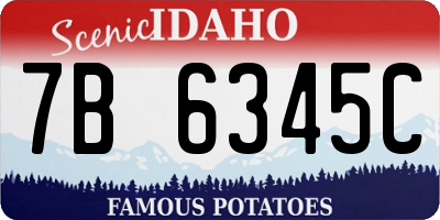 ID license plate 7B6345C