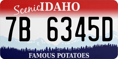 ID license plate 7B6345D