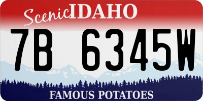 ID license plate 7B6345W