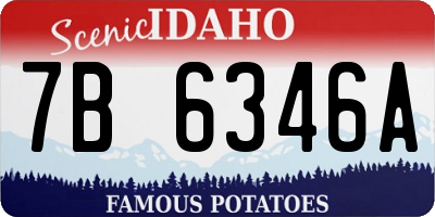 ID license plate 7B6346A