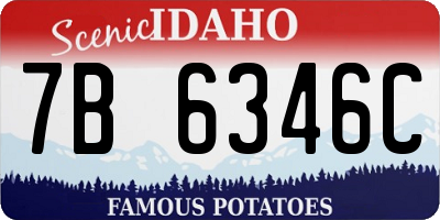 ID license plate 7B6346C