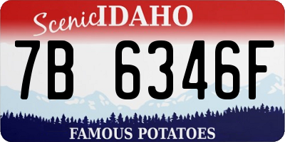 ID license plate 7B6346F