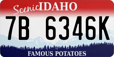 ID license plate 7B6346K