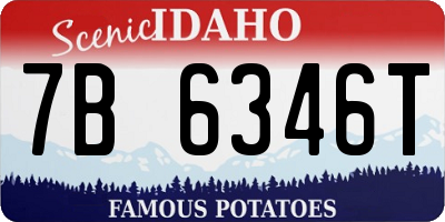 ID license plate 7B6346T