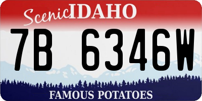 ID license plate 7B6346W