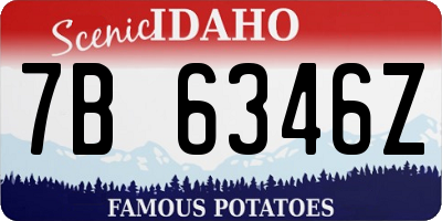 ID license plate 7B6346Z