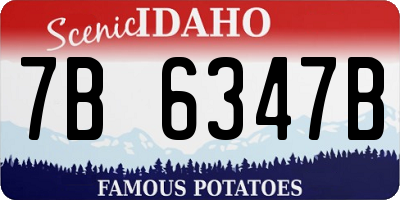 ID license plate 7B6347B