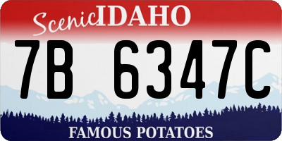 ID license plate 7B6347C