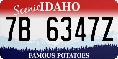 ID license plate 7B6347Z