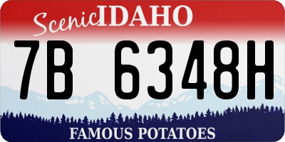 ID license plate 7B6348H