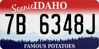ID license plate 7B6348J