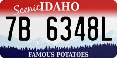 ID license plate 7B6348L