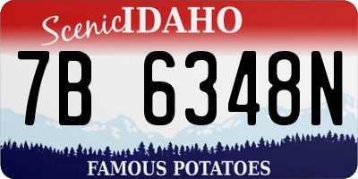 ID license plate 7B6348N