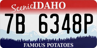 ID license plate 7B6348P