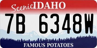 ID license plate 7B6348W
