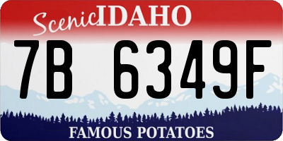 ID license plate 7B6349F
