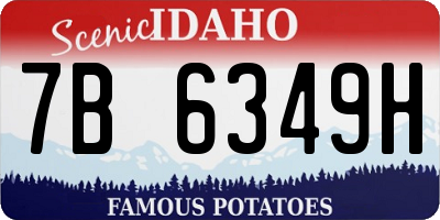 ID license plate 7B6349H