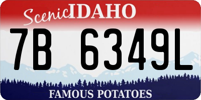 ID license plate 7B6349L