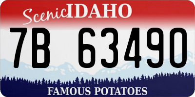 ID license plate 7B6349O
