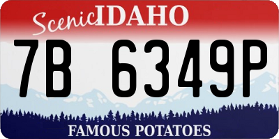 ID license plate 7B6349P