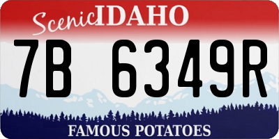 ID license plate 7B6349R