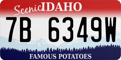 ID license plate 7B6349W