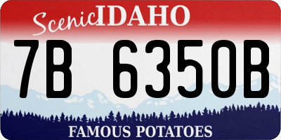 ID license plate 7B6350B