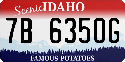 ID license plate 7B6350G