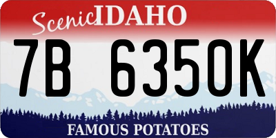 ID license plate 7B6350K