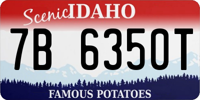 ID license plate 7B6350T