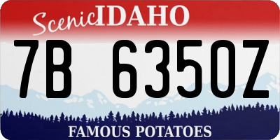 ID license plate 7B6350Z